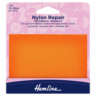 H689.ORANGE Self Adhesive Nylon Repair Patch: Orange - 10 x 20cm